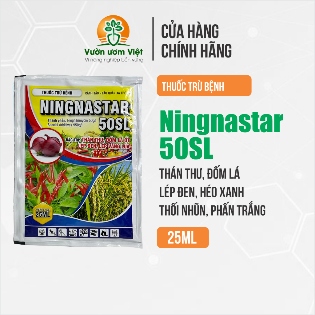 Thuốc trừ bệnh Ningnastar 5SL trị héo xanh, bạc lá, lở cổ rễ - khắc tinh vi khuẩn hại cây trồng 25ml