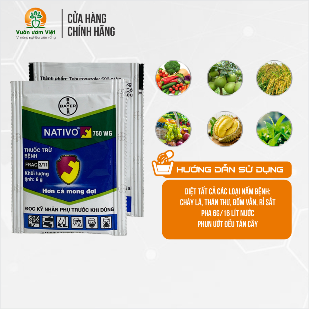 Thuốc trừ bệnh cây trồng Nativo 750WG chính hãng Bayer - 6gr