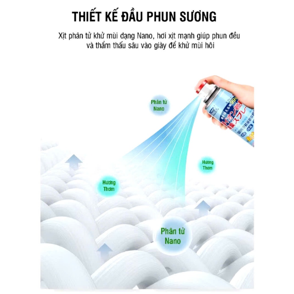 BÌNH XỊT KHỬ MÙI GIÀY,  Xịt Thơm Giày Khử Mùi Hôi Giày Dép, Tất Vớ, Kháng Khuẩn Nano Bạc Chống Hôi Chân Đổ Mồ Hôi-MA58