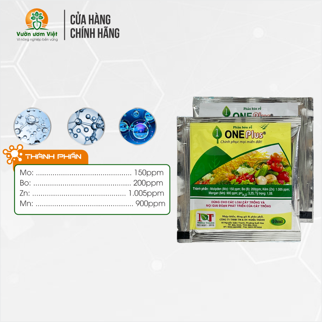 Phân bón lá One Plus - giải độc cây, mát rễ, tăng đề kháng, tái tạo tế bào chết, tăng đề kháng -10ml