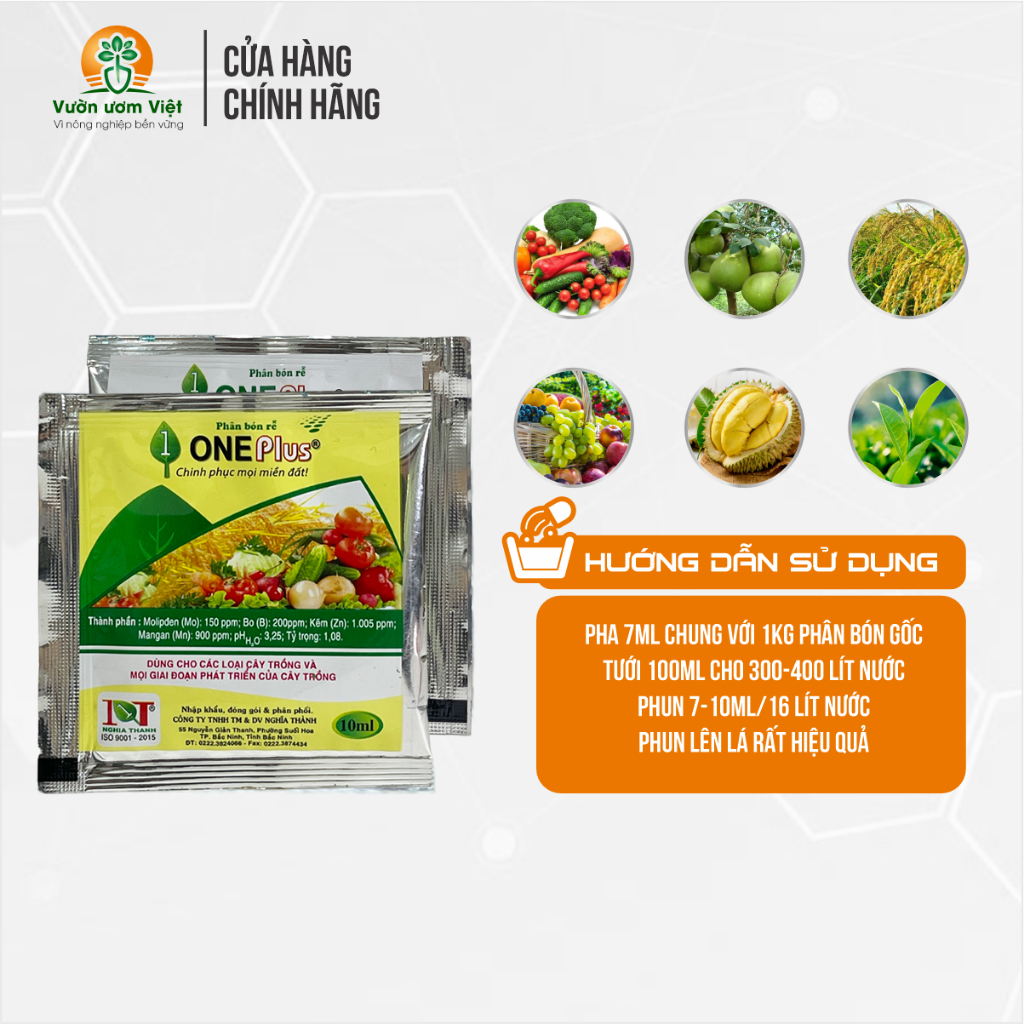 Phân bón lá One Plus - giải độc cây, mát rễ, tăng đề kháng, tái tạo tế bào chết, tăng đề kháng -10ml