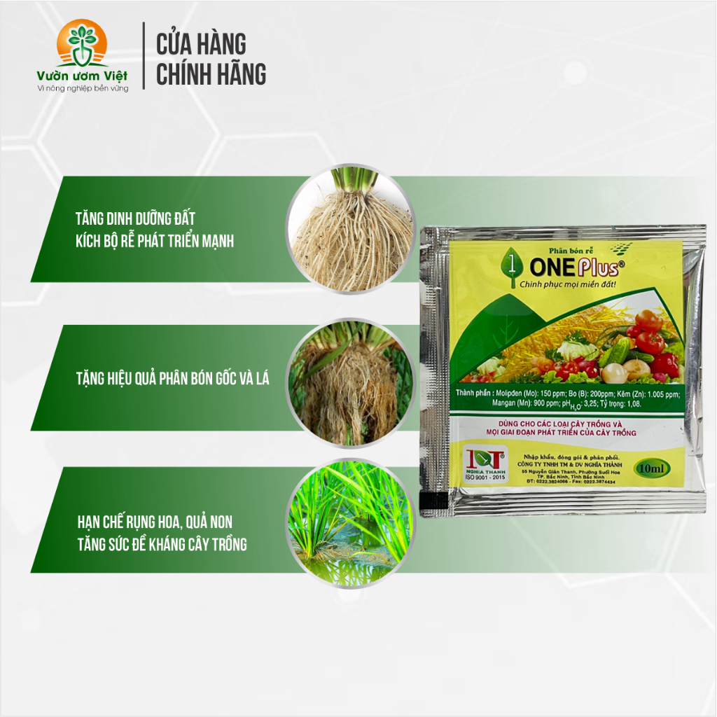 Phân bón lá One Plus - giải độc cây, mát rễ, tăng đề kháng, tái tạo tế bào chết, tăng đề kháng -10ml