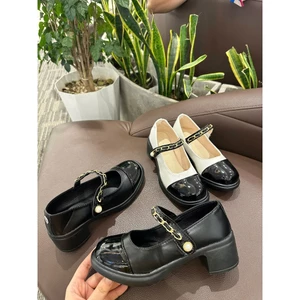Giày cao gót 5p Nữ mùi vuông quai ngang xích thời trang