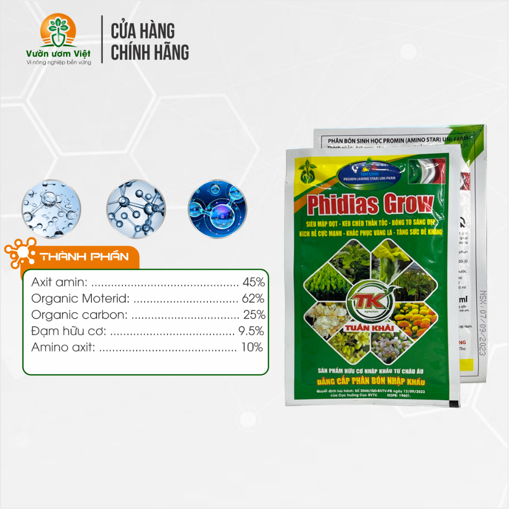 Phân bón Phidias Grow nhập khẩu Italy chiết suất từ Rong biển kích thích sinh trưởng cực mạnh - 40ml