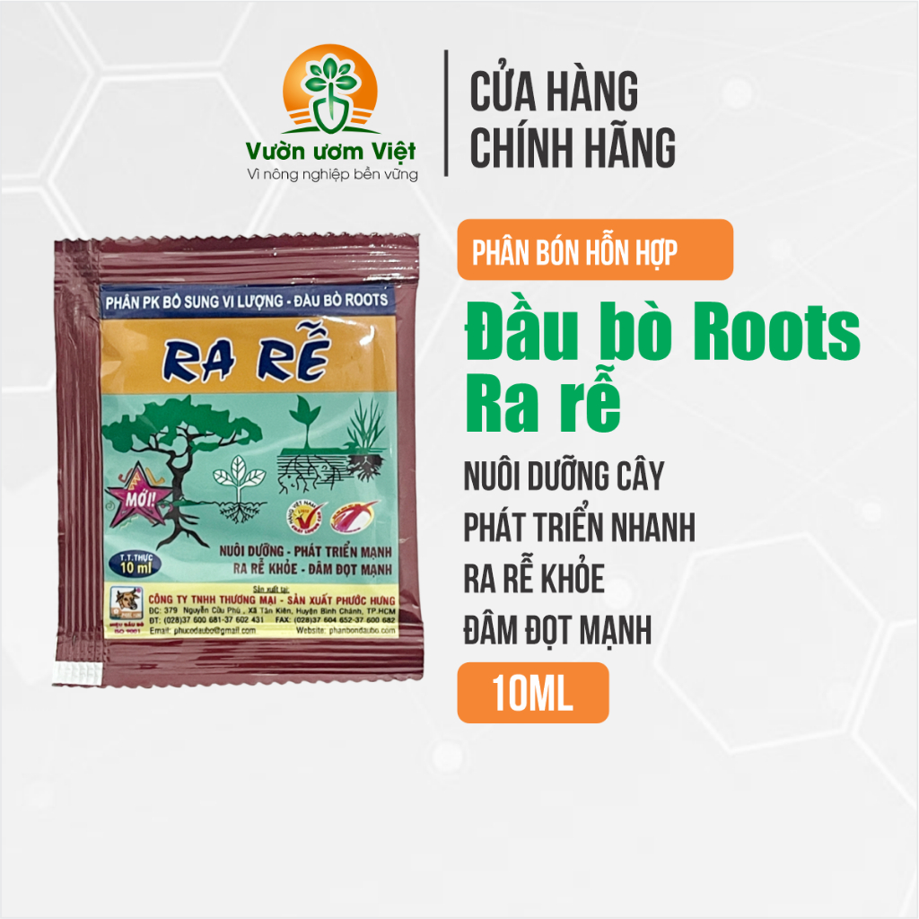 Phân bón RA RỄ ROOTS kích rễ mạnh, rễ cám nhiều, hạn chế các bệnh về rễ - 10ml
