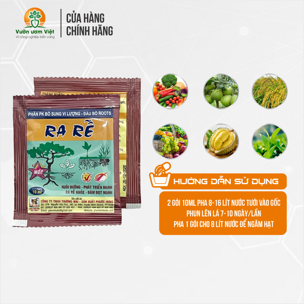 Phân bón RA RỄ ROOTS kích rễ mạnh, rễ cám nhiều, hạn chế các bệnh về rễ - 10ml