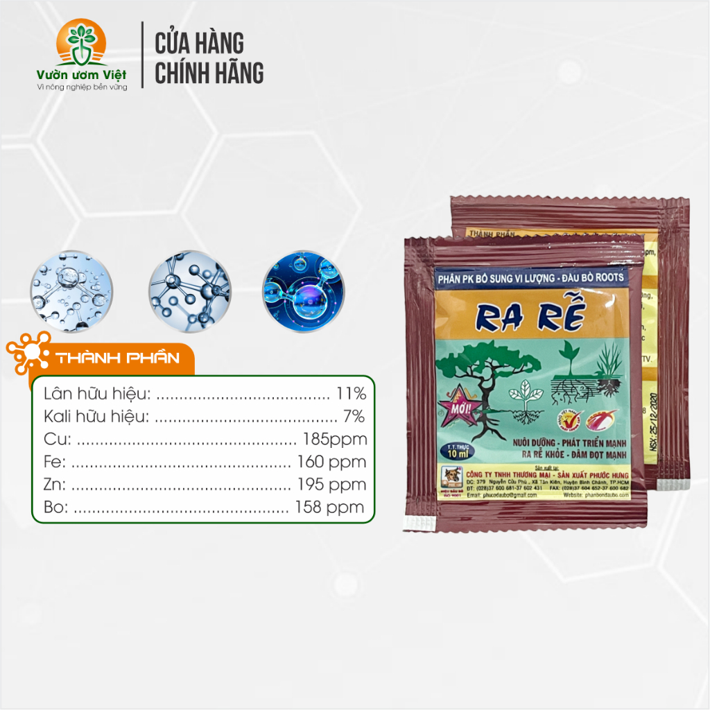 Phân bón RA RỄ ROOTS kích rễ mạnh, rễ cám nhiều, hạn chế các bệnh về rễ - 10ml