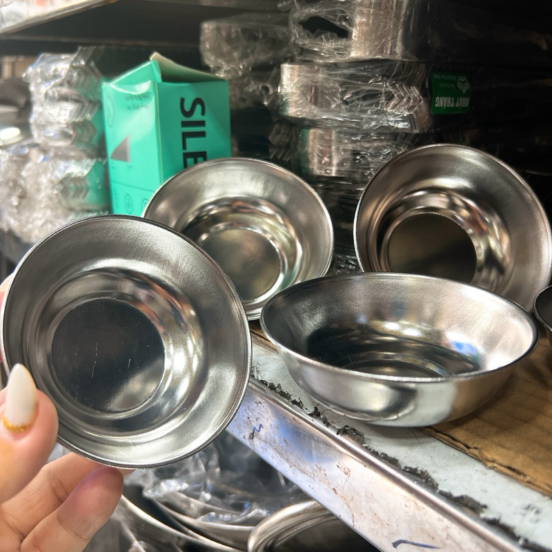 Chén gia vị Inox sâu lòng - Chén bánh bèo size lớn - Khuôn bánh bò ...