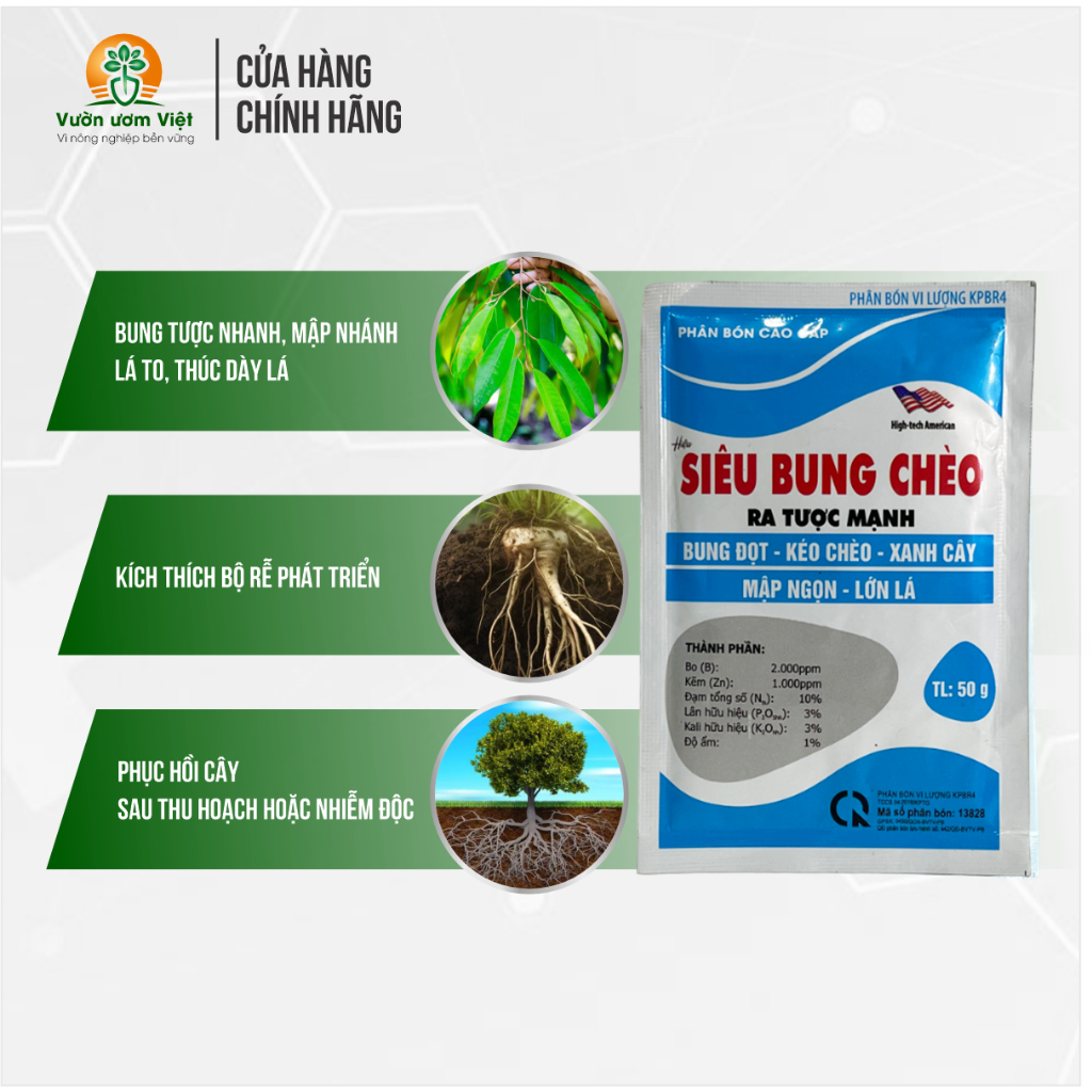 Phân bón lá SIÊU BUNG CHÈO kích ra đọt non, chồi mới cực mạnh, dưỡng bộ lá xanh tốt, bóng mượt