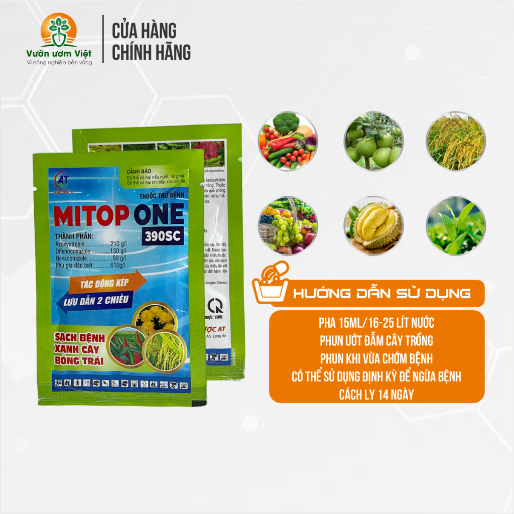 Thuốc trừ nấm bệnh và vi khuẩn MITOP ONE 390SC bảo vệ cây trồng mạnh mẽ - 15ml