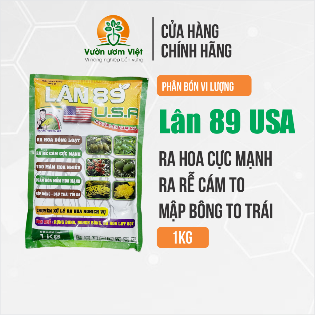 Phân bón LÂN 89 USA chuyên kích mầm hoa, ra hoa nghịch vụ, dưỡng cây toàn diện, khỏe khoắn - 1kg