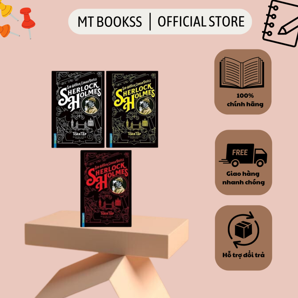 Sách - Trọn Bộ 3 Cuốn Sherlock Holmes Toàn Tập - Bìa Cứng