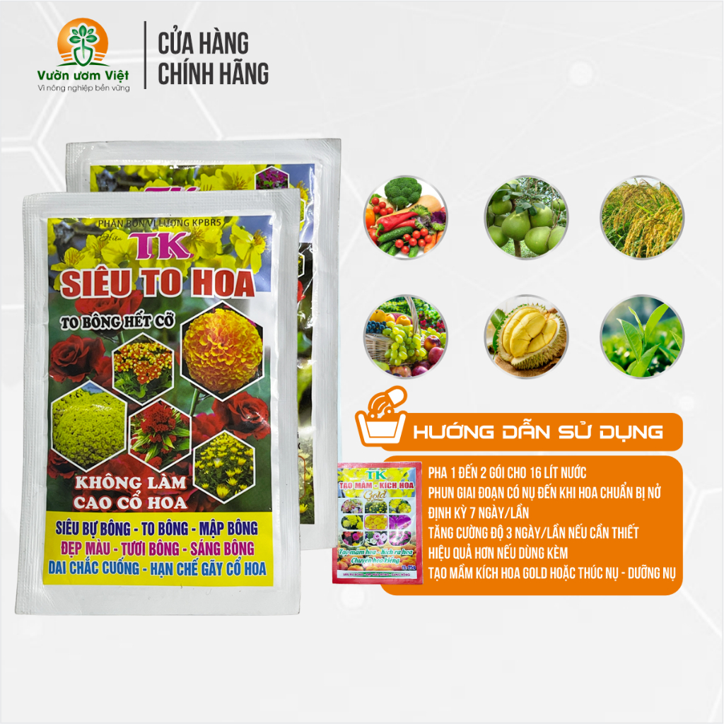 TK.SIÊU TO HOA - dưỡng hoa to, nụ khỏe, màu sắc tươi đẹp, lâu tàn, hương thơm ngát - 50gr