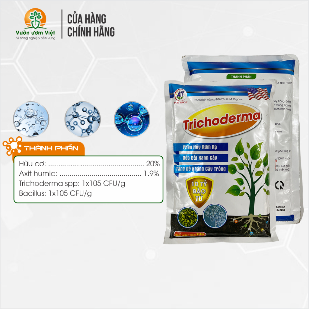 TRICHODERMA bổ sung 10 tỷ bào tử nấm đối kháng nhập khẩu có lợi cho đất và cây trồng