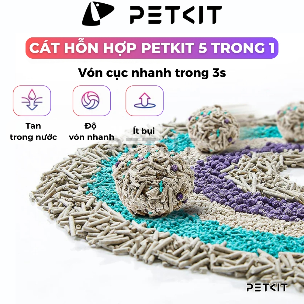 Ảnh Cát Mèo PETKIT Không Mùi, Khử Mùi Tự Nhiên, Vón Cục Nhanh, Xả Toilet, 3.6Kg/túi 1