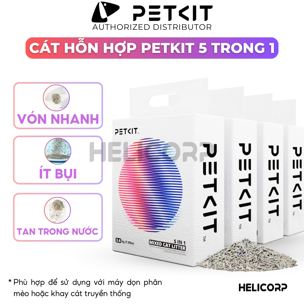 Ảnh Cát Vệ Sinh Cho Mèo PETKIT Bentonite Mix Đậu Nành, Không Bụi, Xả Toilet, 3.6Kg/túi 1