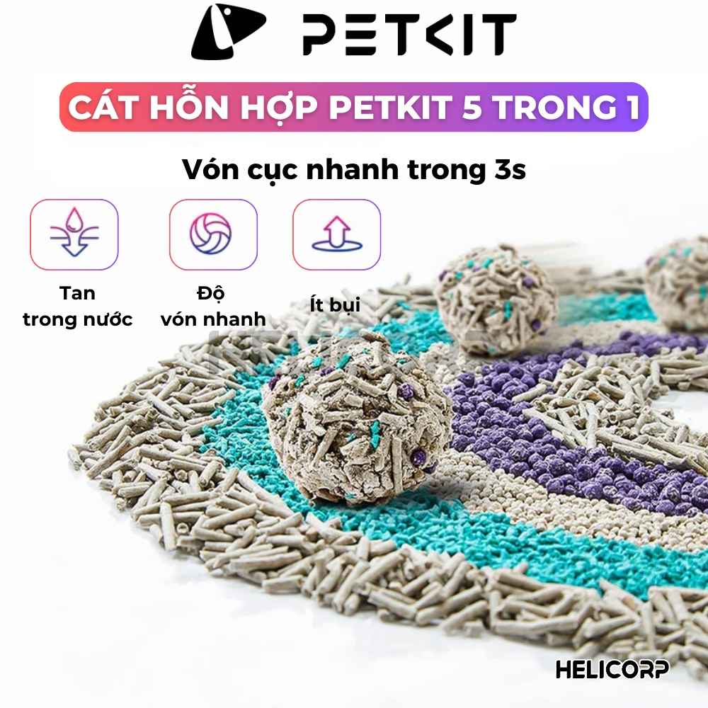 Ảnh Cát Vệ Sinh Cho Mèo PETKIT Bentonite Mix Đậu Nành, Không Bụi, Xả Toilet, 3.6Kg/túi 4