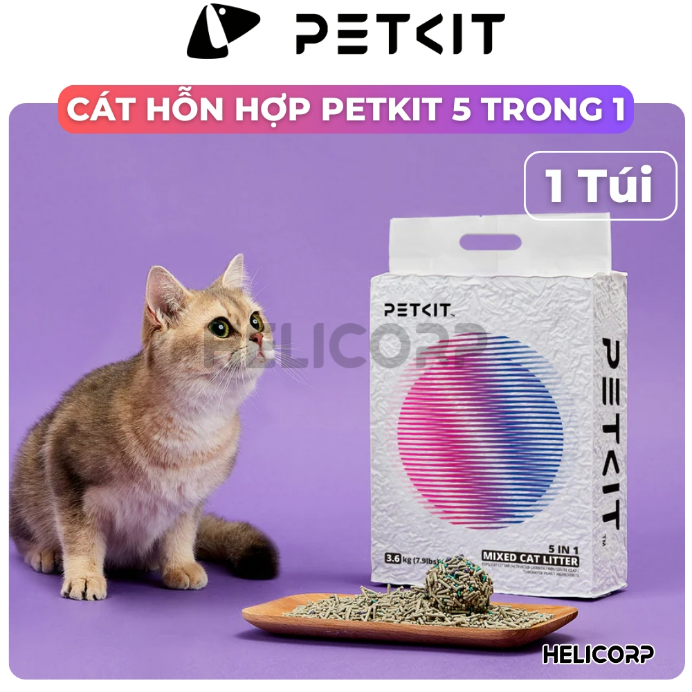 Ảnh Cát Vệ Sinh Cho Mèo PETKIT Bentonite Mix Đậu Nành, Không Bụi, Xả Toilet, 3.6Kg/túi 2