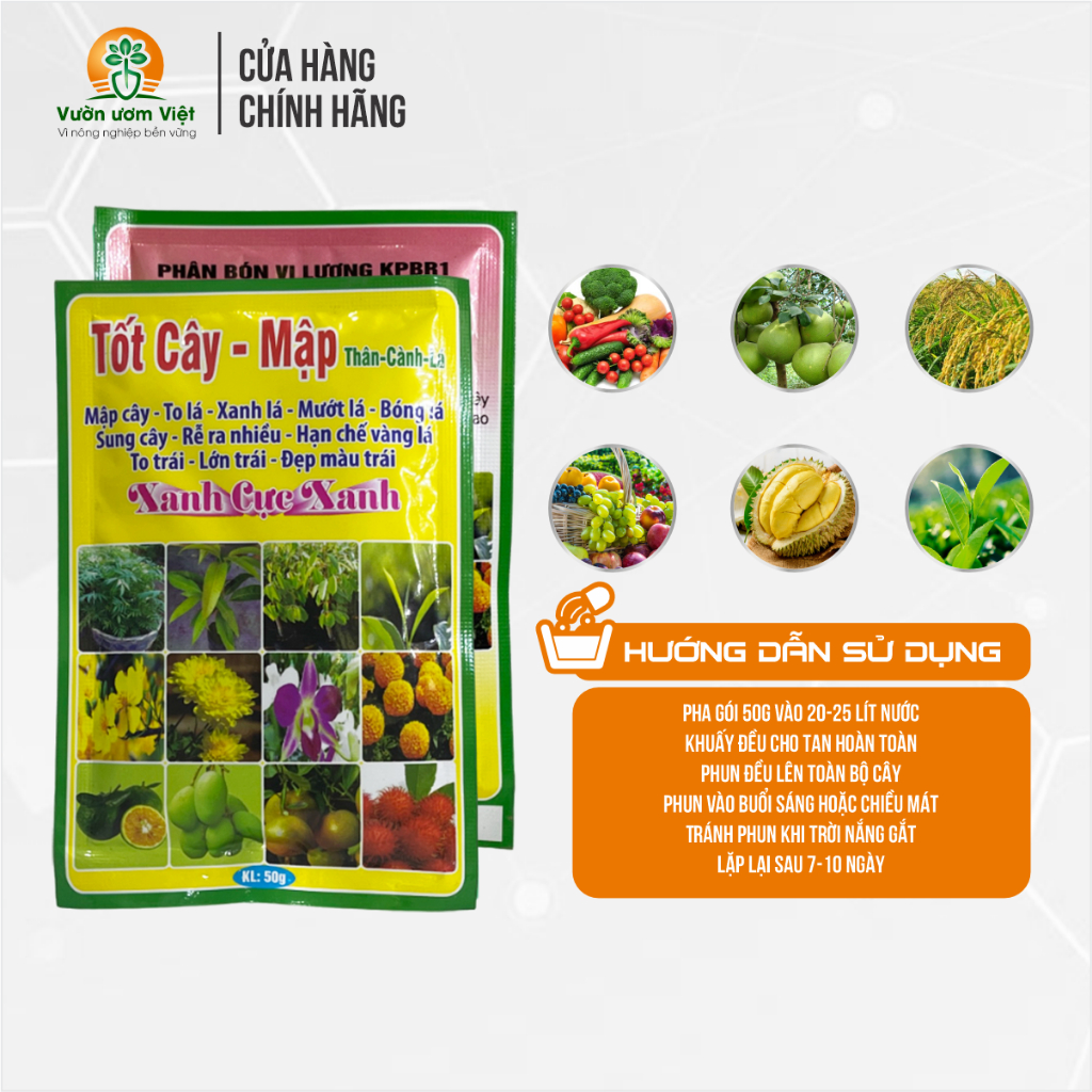 Phân bón lá TỐT CÂY - MẬP dưỡng thân lá cành mập mập, lá dày xanh tốt, chống chịu sâu bệnh khỏe