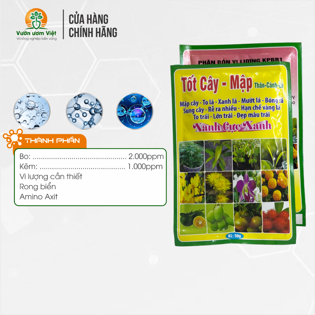 Phân bón lá TỐT CÂY - MẬP dưỡng thân lá cành mập mập, lá dày xanh tốt, chống chịu sâu bệnh khỏe