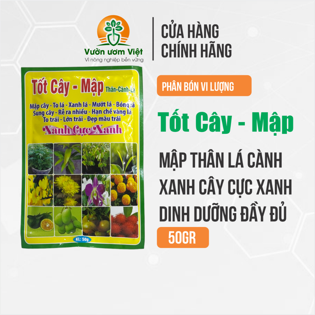 Phân bón lá TỐT CÂY - MẬP dưỡng thân lá cành mập mập, lá dày xanh tốt, chống chịu sâu bệnh khỏe