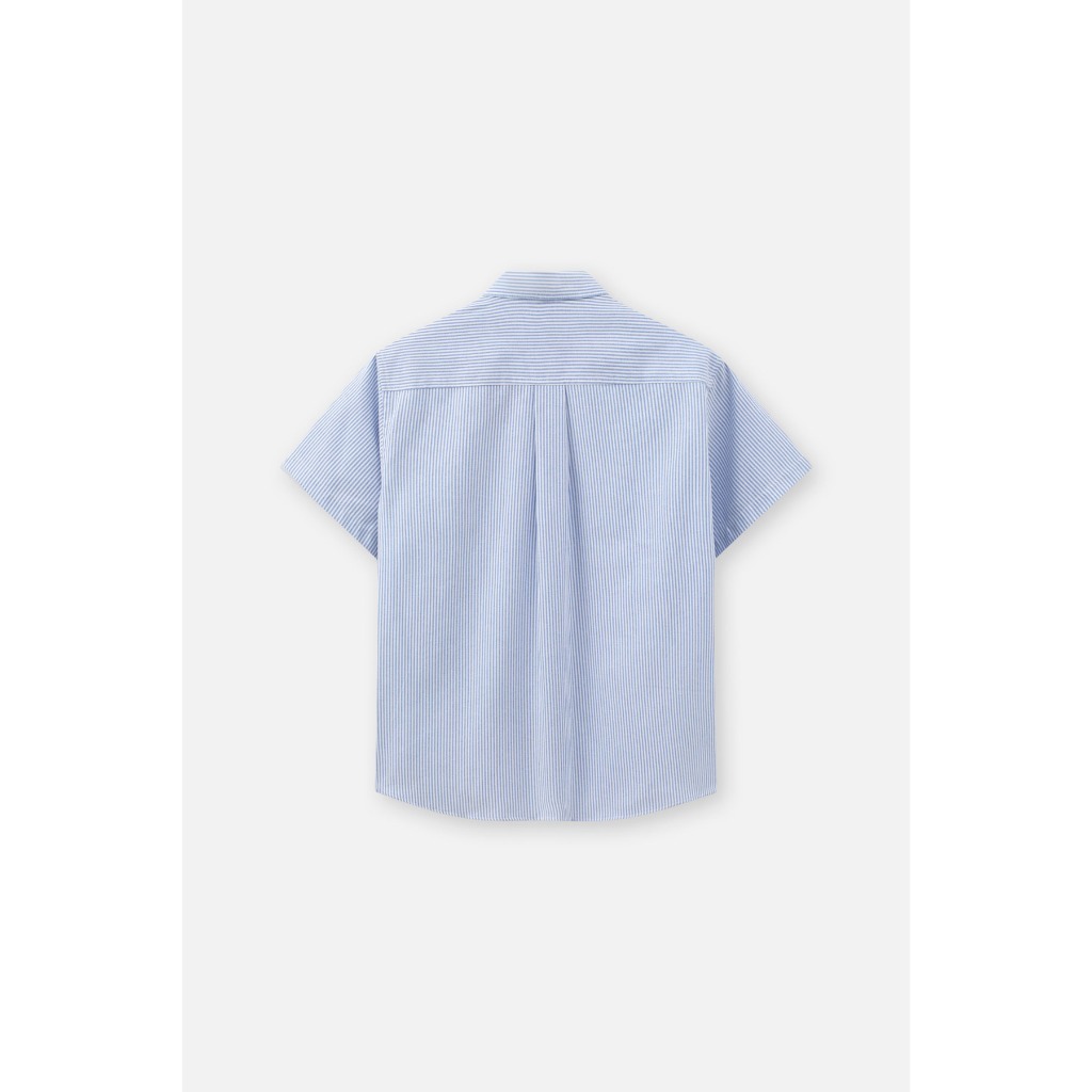 Áo Sơ Mi Cộc tay BOO Kẻ Ngang Dáng Regular Chất Liệu Oxford Dễ Phối Đồ