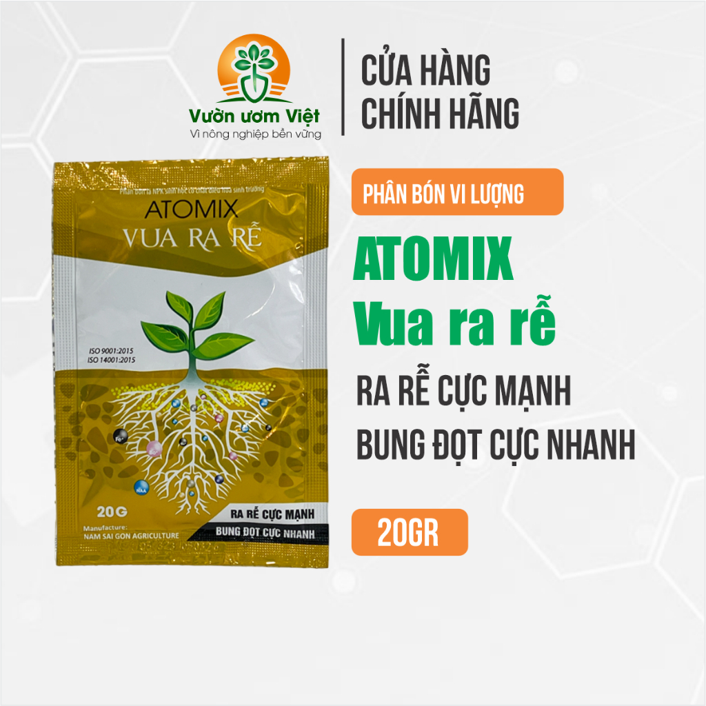 Phân bón VUA RA RỄ kích thích ra rễ con, rễ mới, hồi sinh bộ rễ sau thay chậu, bệnh tật, thối rễ 20g