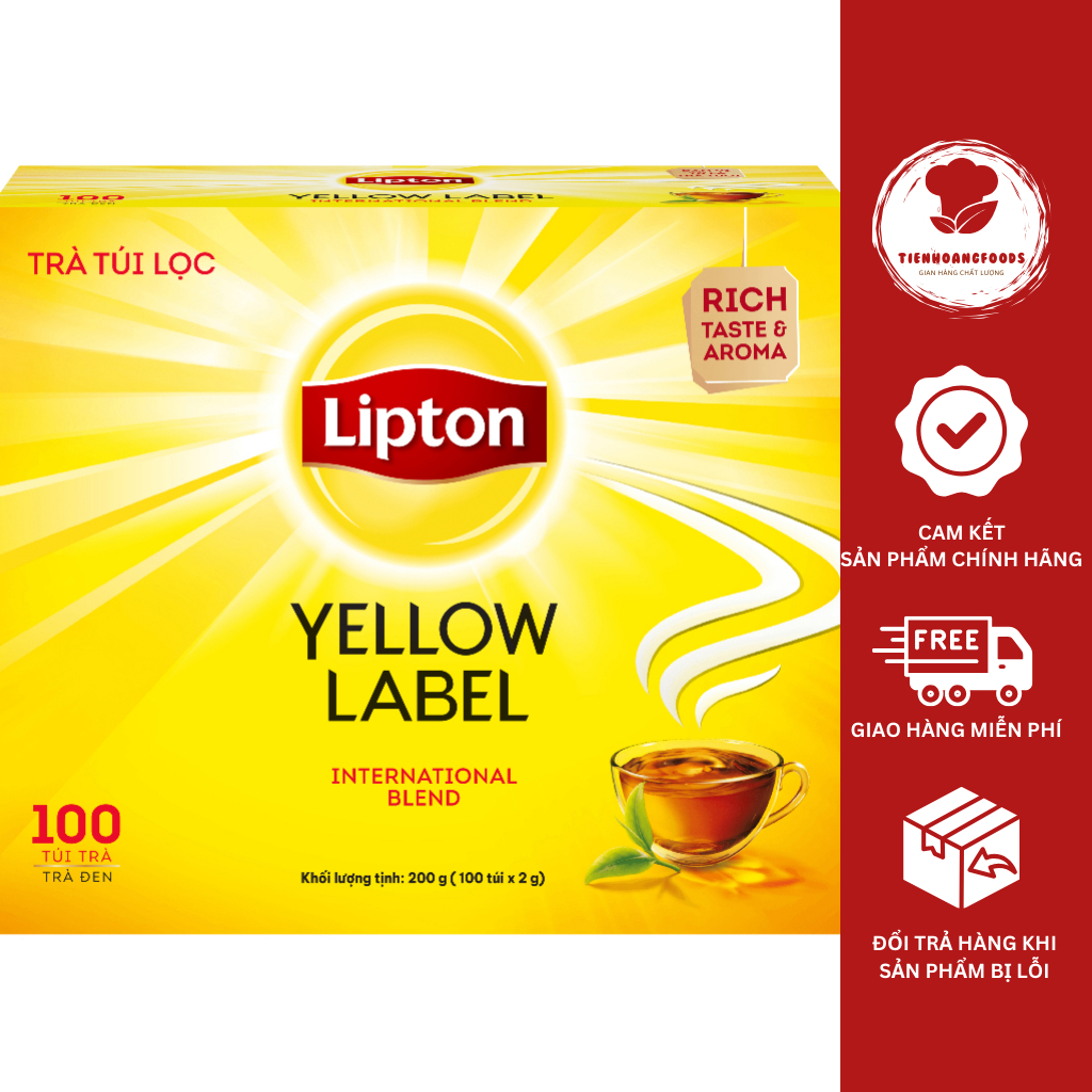 Trà Túi Lọc Lipton Nhãn Vàng 2g X 100 Gói Thanh Nhiệt Giải Độc | Shopee ...
