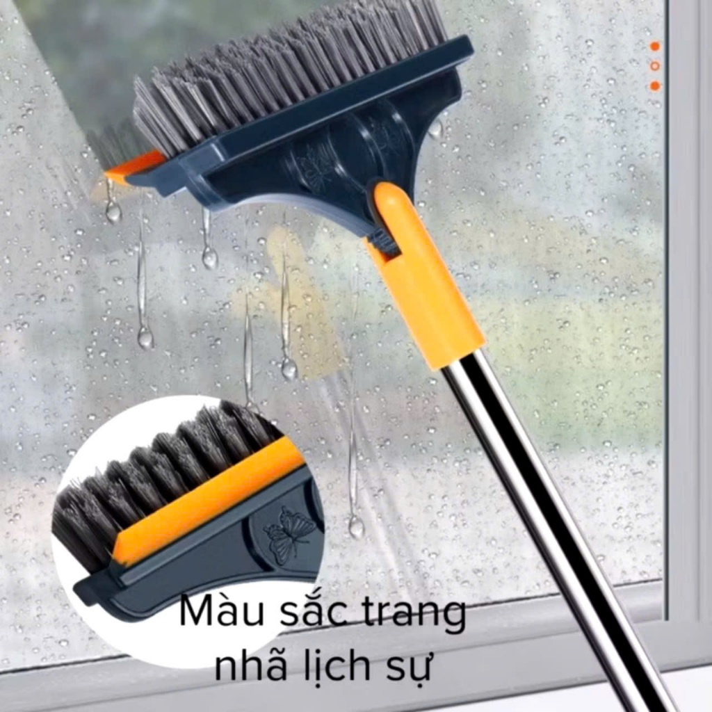 CHỔI QUÉT NHÀ VỆ SINH 120 - Chổi Chà Sàn Nhà Tắm , Cọ Nhà Vệ Sinh Xanh Thiết Kế Đầu Gạt Nước Và Đầu Chổi Xoay 120 Độ #