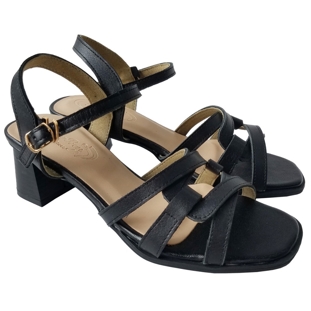 Giày Sandal Cao Gót Nữ BIGGBEN Da Bò Thật Cao 5 Phân HKD804