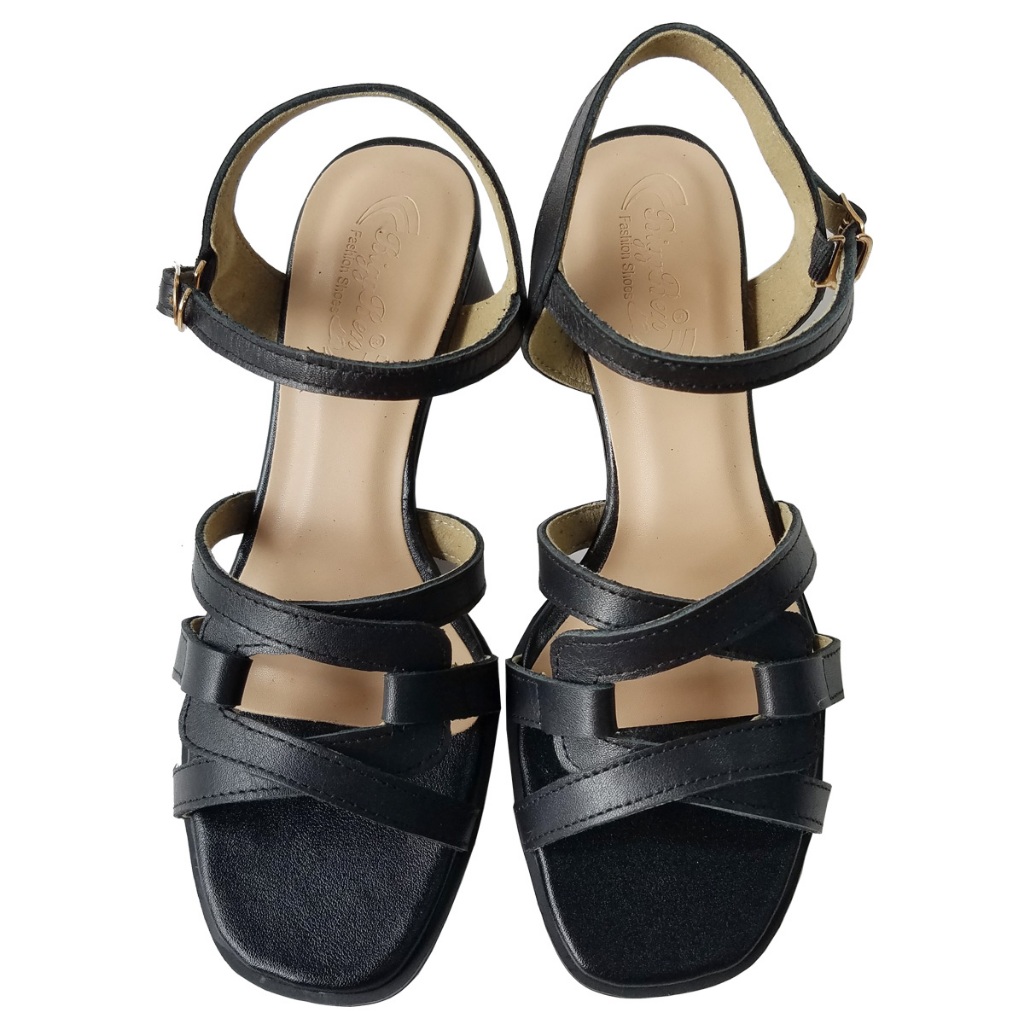 Giày Sandal Cao Gót Nữ BIGGBEN Da Bò Thật Cao 5 Phân HKD804