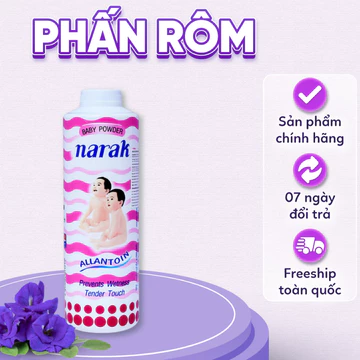 Phấn rôm baby Narak Thái Lan 25gr, Phấn Rôm Dùng Trước Khi Wax Lông, Giúp Làm Khô Da, Hút Ẩm