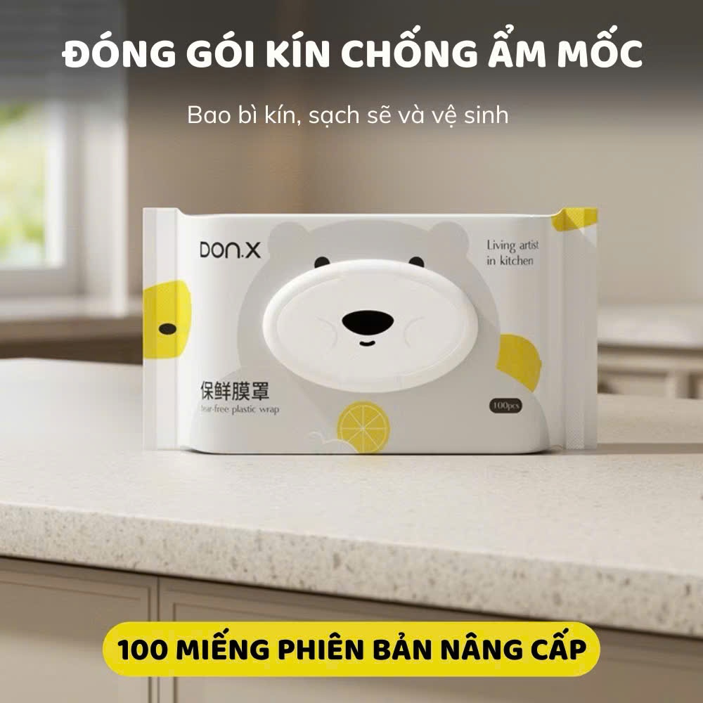Túi bọc thực phẩm PE siêu dai có nắp đậy kín chống bụi,  GÓI MÀNG BỌC THỰC PHẨM DẠNG RÚT -  MANGBOC6413