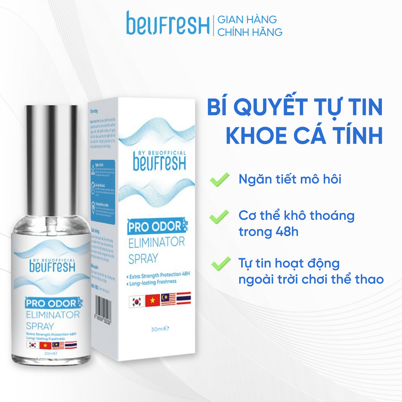 Ảnh Xịt khử mùi toàn thân, lăn khử mùi BEUFRESH ngăn tiết mồ hôi, hạn chế mùi cơ thể 30ml 1