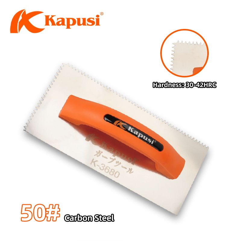 Bàn xoa răng cưa (bay răng cưa) KAPUSI Japan, lưỡi thép cán nhựa cam chắc chắn