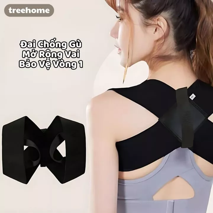 Đai Chống Gù Lưng Nam Nữ Đai Đeo Chống Gù Lưng Đai Nâng Ngực Bảo Vệ Vai Gáy Cột Sống Tree Home - DCG01