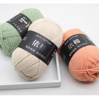 Sẵn sàng giao hàng🔥Len Milk Cotton 50g Baby Bảng 81 Màu. Cuộn Len Sợi Cotton