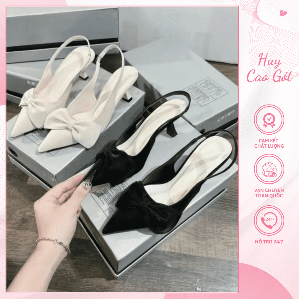 Giày cao gót 5p,7p lơ xinh dịu dàng, sục chun dễ đi dễ phối đồ