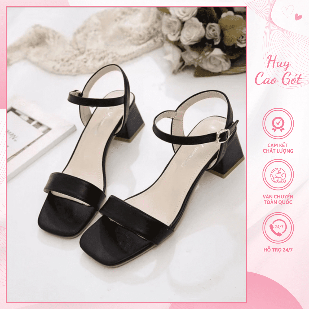 Dép quai hậu nữ 3p 5p, Sandal cao gót da cao cấp mã đi êm chân- Freeship toàn quốc.