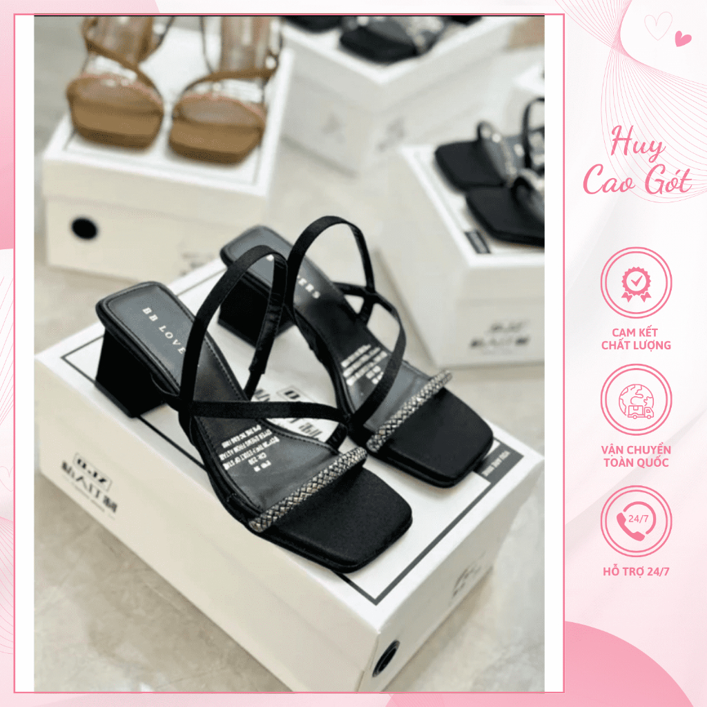 Dép quai hậu nữ dây đá, Sandal 5cm êm ái, tiện lợi mã H30