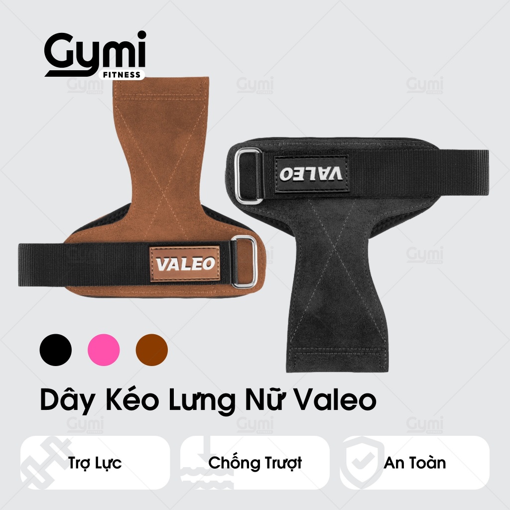 [1 Đôi] Găng Tay Nữ Trợ Lực VALEO - Dây Kéo Lưng Nữ Lifting Straps Deadlift Tập Tạ, Tập Xà, Tập Gym - KL-ValeoNu