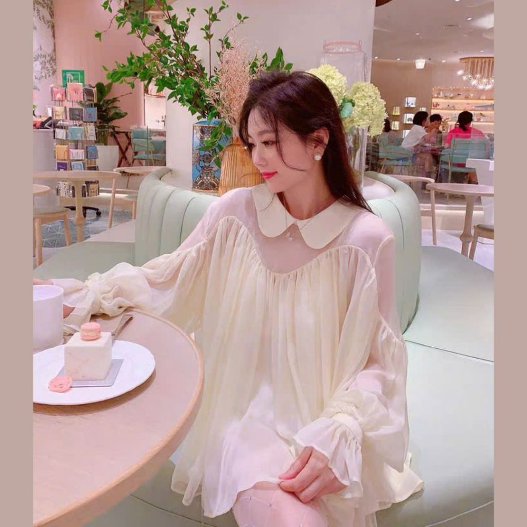 Áo sơ mi nữ tay dài Sicily dáng suông babydoll BBY1001