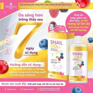 Sữa Dưỡng Thể Trắng Da Precious Skin Snail Gold Arbutin Mix Berry Dưỡng Trắng Sáng 500ml Mustela