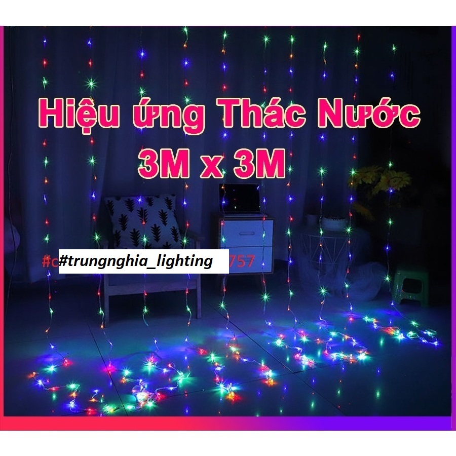 ĐÈN RÈM LED HẠT GẠO ĐOM ĐÓM HIỆU ỨNG THÁC NƯỚC TRANG TRÍ NHIỀU MÀU 3M X ...