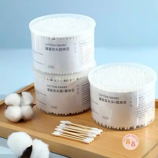 HỘP 500 TĂM BÔNG THÂN GỖ - Hộp Lớn 500 Que Tăm Bông Y Tế - Tăm Bông Trang Điểm- Spa - Bông Ngoáy Tai Que Gỗ