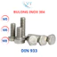 Bulong + Tán Inox 304 M5 M6 M8 - Dài 10mm đến 150mm - Lục Giác Ngoài Không Gỉ, Sáng Bóng, Chịu Lực Tốt
