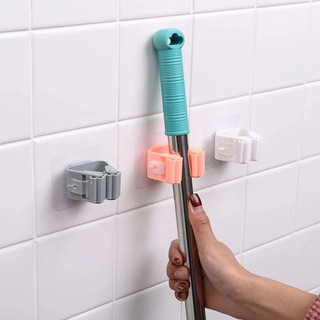 Set 3 Móc Dán Tường Giữ Cây Lau Nhà Treo Chổi Chịu Lực Tốt Không Thấm Nước, Giá Đỡ Treo Cây Lau Nhà Kẹp 1626