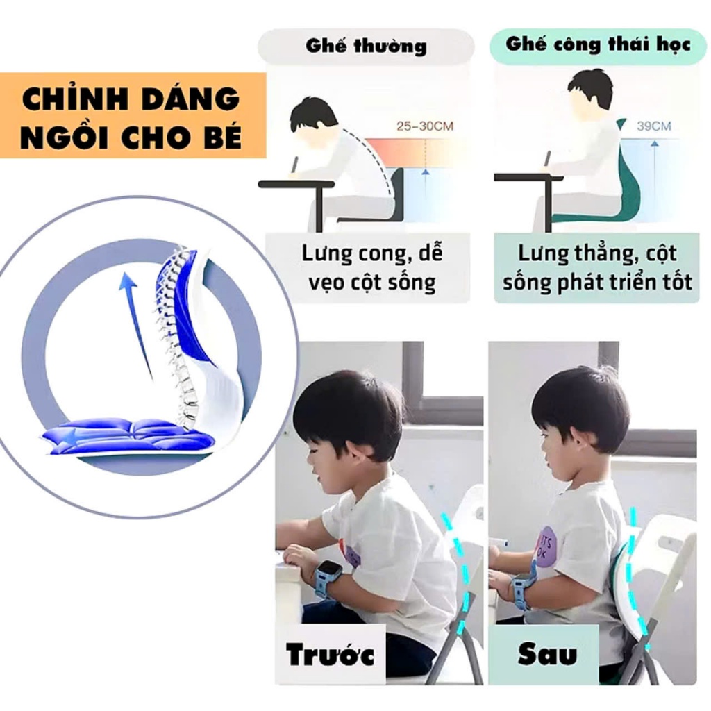 GHẾ CÔNG THÁI HỌC - Ghế Điều Chỉnh Tư Thế Chống Gù Lưng, Ghế Công Thái Học  Chỉnh Dáng Ngồi Đúng Nam Nữ, Trẻ Em