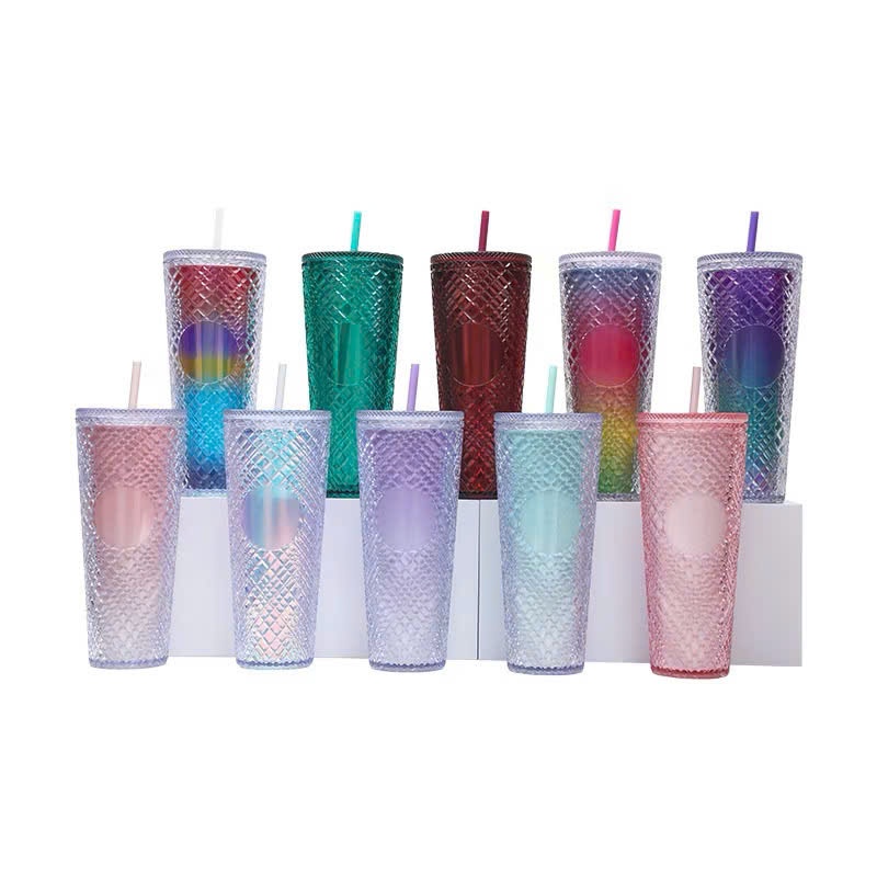 Ly 2 Lớp Chất Liệu PP Cách Nhiệt 1-3 Tiếng Chất Liệu BPA FREE,  LY KIM CƯƠNG - MÃ: LY3569