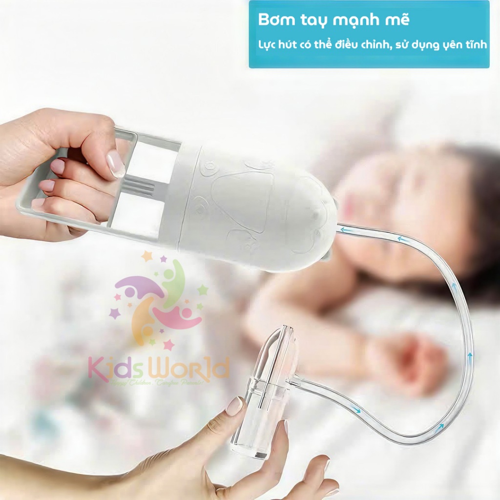 Ảnh Dụng cụ hút mũi, máy hút mũi cho bé sơ sinh và trẻ nhỏ kéo tay Nasal Aspirator Hello 05 lực hút mạnh 2